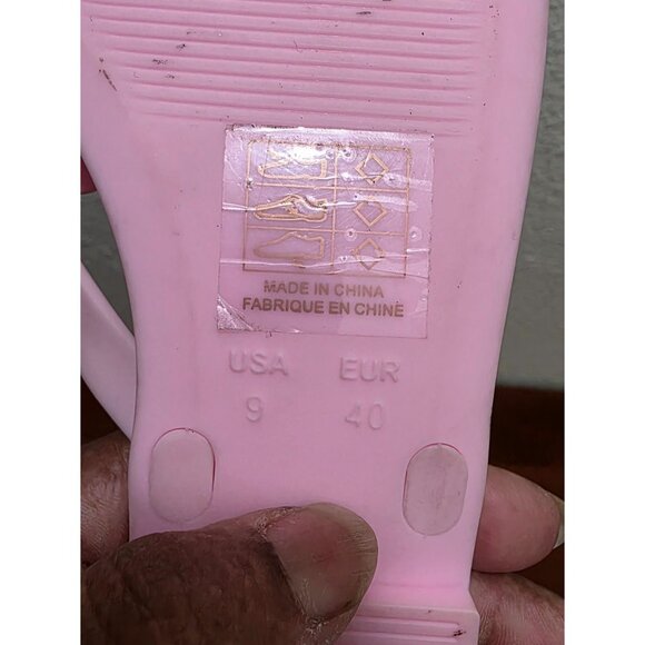 Jeffrey Campbell Fleuris Jelly Thong Flip Flop Pink Flower Slide Sandals Size 9 - Picture 5 of 7